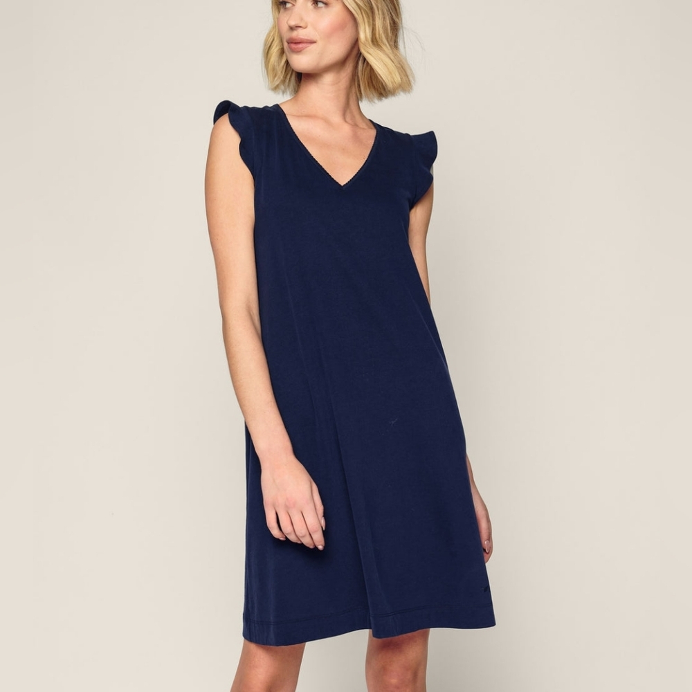 Petite Plume Women's Pima Harper Nightgown in Navy